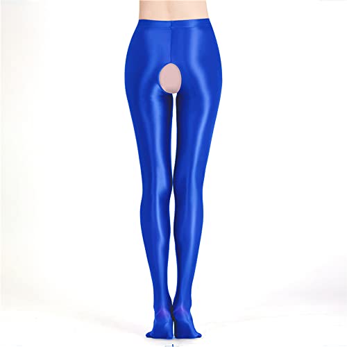 Image of cloudmall Women Sexy Semi Opaque Pantyhose Running Tights Yoga Leggings Oil Shiny Stocking