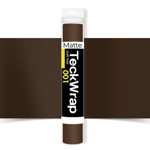 TECKWRAP 001 Vinyl Matte Permanent Adhesive Vinyl for Craft Decal Projects 12 x 10ft Matte Coffee Brown