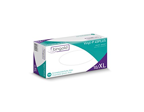 BINGOLD Wegwerphandschoenen Vinyl-P 45Plus, blauw (pak van 1000)