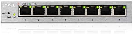 Zyxel 8 Port Gigabit Web Managed Switch | Plug & Play | Supports VLAN, QoS, IGMP & LAG | Fanless [GS1200-8]