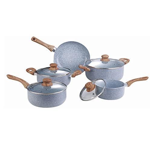 Conjunto de Panelas Indução Antiaderente Cerâmica Granite 5 Peças