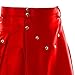 Men's Solid Pleated Skirt Gothic Retro Medieval Renaissance Pure High Waist Casual Skorts St Patrick's Day Red