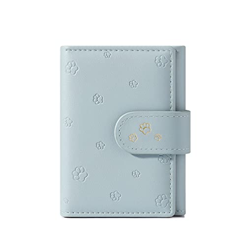 Katech Cartera de Mujer Pequeña, Monedero Corta de Cuero PU Plegable Cartera con Múltiples Ranuras para Tarjetas, Monederos Mujer para Citas y Fiestas (Azul) Cover