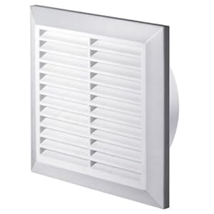 MKK-SHOP – Griglia di aerazione e protezione dagli insetti, Ø 150 mm, modello T27, in ABS, colore: bianco