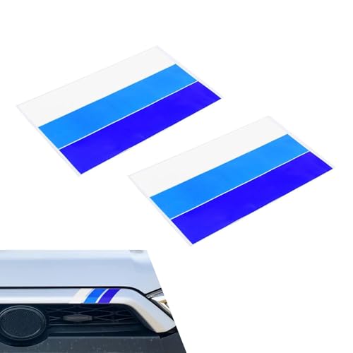 Yorpyep 2PCS Car Tri-Color Water-Proof Stripe Decal Blue