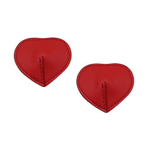 Suillty Women Reusable Self Adhesive Breast Pasties Bra Heart Shape Leather Nipple Cover #TOP4