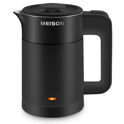 Reviews de Teteras de té caliente favoritos de las personas. 48 Hervidores pequeños eléctricos de 0.6L de acero inoxidable, calentador de agua caliente mini para viajes, hervidor de té portátil de doble pared con tacto frío, apagado...