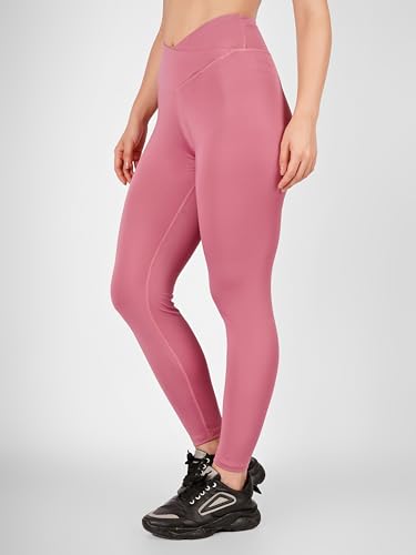 Image of Imperative Regular High Waist Stretchable Gym Tights Leggings with Crossover Belt for Women & Girls | Gym Wear /Active Wear Tights Yoga Pants.