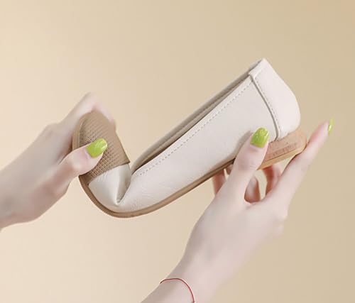 Niction Round Toe Mary Jane Flat Shoes for Women Slip On Retro Faux Suede Ballet Flats Comfortable Womens Dress Shoes Ballerina Flats for Work4