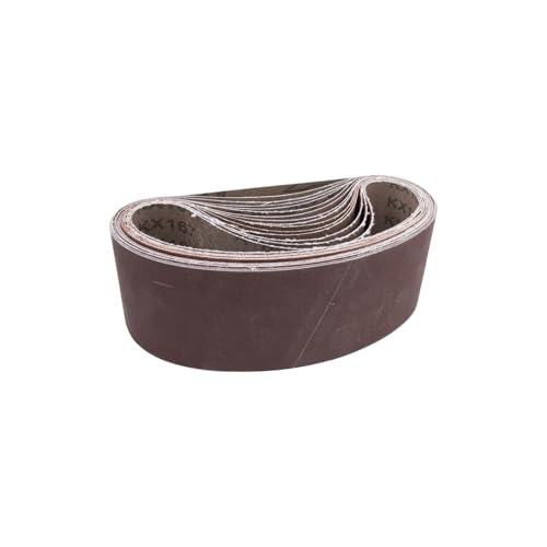 WEAXIO 15 unidades de 75 x 533 mm de óxido de aluminio, 3 x grano 60 100 150 240 400 bandas de lijado para lijadora de banda lijadora pulidora metal madera lijadora de dedos