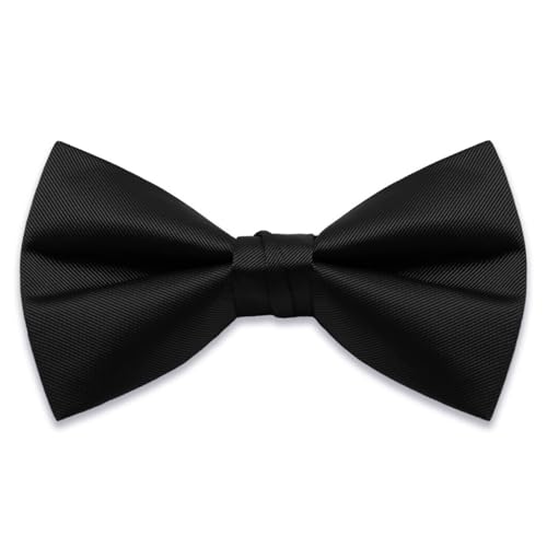 LHXzizizi Solid Color Pre-tied Bow Ties Adjustable Bowtie for Men for Wedding Party Business School Daily Use (Black)
