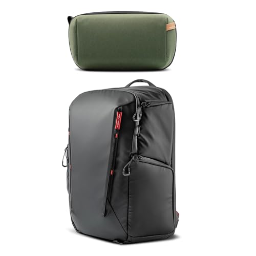 PGYTECH OneMo Lite Camera Backpack 22L+Tech Accessories Pouch Waterproof Small Electronics Organizer Bag Tech Organizer Pouch for Cables, Phone Batteries, Photography SD card
