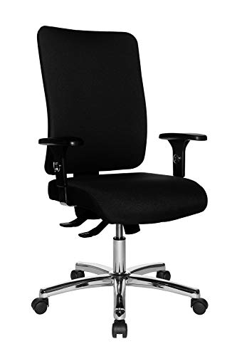 Topstar Open X (P) chrom ergonomischer Bürostuhl, Schreibtischstuhl, Stoffbezug, schwarz