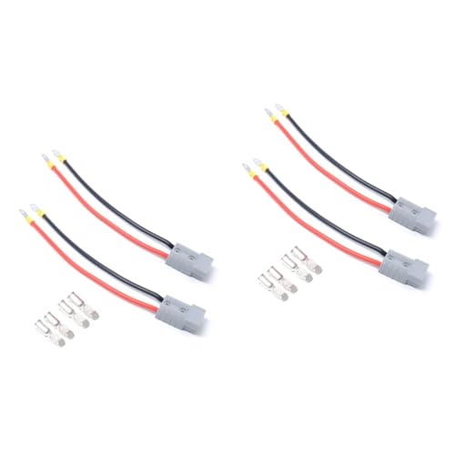 FAVOMOTO 2pcs Pair Rv Dual Battery Box with Connectors 50a 600v Quick Disconnect Connector for Solar Panel Automotive Wire