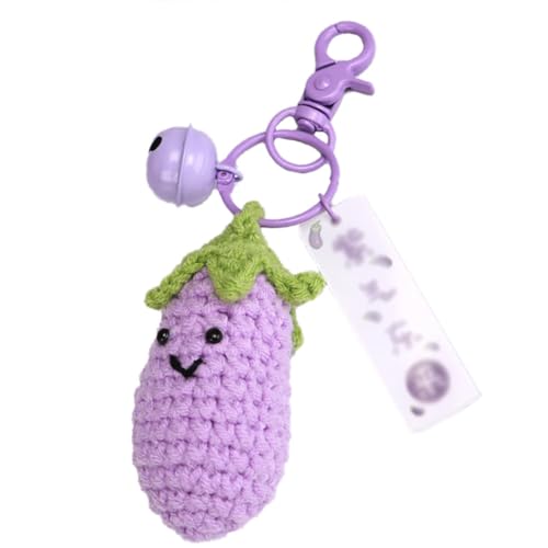 Simplines Crochet Keychain, Crochet Charms, Keychain for Women, Keychains, Handmade Weaving Fruit Keychains for Car Keys Bag