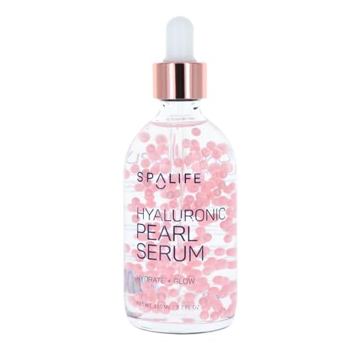 Spa Life Face Serum: Hyaluronic Acid Serum 100 ml (3.7 oz) – Smoothing & Hydrating Daily – Targets Dryness, Fine Lines, & Wrinkles – Helps Plump Skin, Dissolving Pearl Capsules for Instant Luminosity