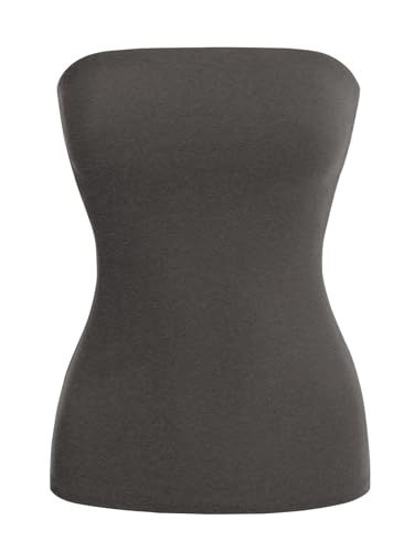 Image of MixMatchy Women's Stretchy Strapless Tube Top Y2K Bandeau Top