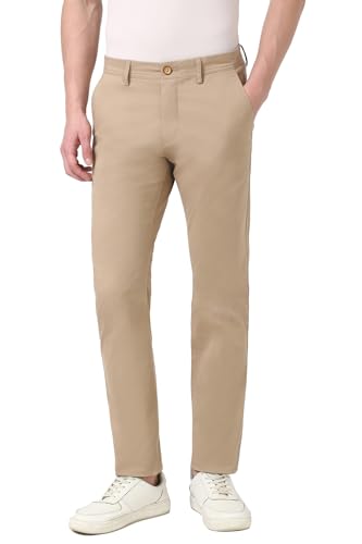 Image of Peter England Men's Skinny Fit Mid Rise Premium Casual Trouser Chinos