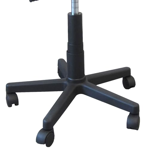 GIMA 27956 Hocker mit gepolstertem Sitz und Rädern, 53 – 71 cm, höhenverstellbar, Grau
