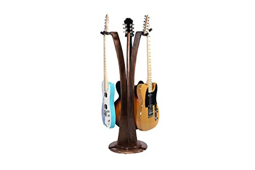 Ruach GS-1 Triple support pour guitare acoustique/électrique Noyer - Les Beatles, Paul McCartney, John Lennon, RIngo Starr, George Harrison Ruach GS-1 Triple support pour guitare acoustique/électrique Noyer – Image 3