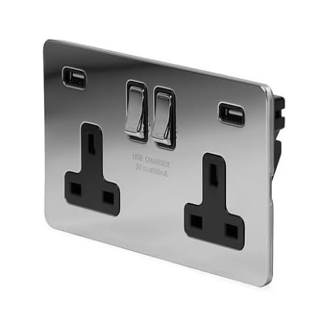 Soho Lighting Double Switched Socket with USB Cover