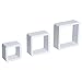 HOMCOM Juego de 3 Cubos Estantes de Pared Estantería para Libro CDs Baldas Flotantes Decorativo Blanco