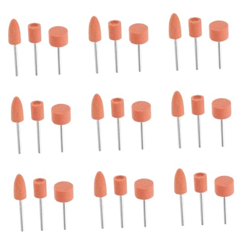 Housoutil 45Pcs Abrasive Mounted Grinding Bits for Electric Rotary Tool Precision Control Tapered Shape Polishing Wheels for Jade and Gemstones for Grinding