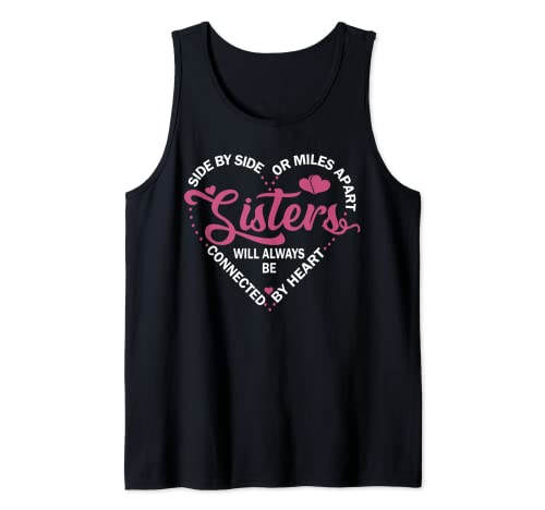 Sisters Will Always Be Connected By Heart Hermano Family Camiseta sin Mangas