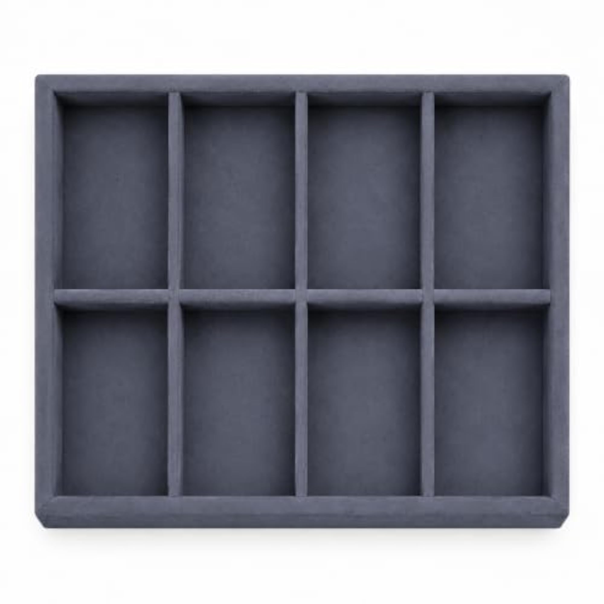 8 Slot Tie Organizer Tray for Wardrobe Drawer, Grey