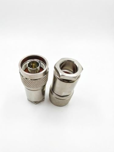 Conector N macho de 50 Ohm para cable coaxial RG8 y LMR400, abrazadera adaptadora en pack de 2
