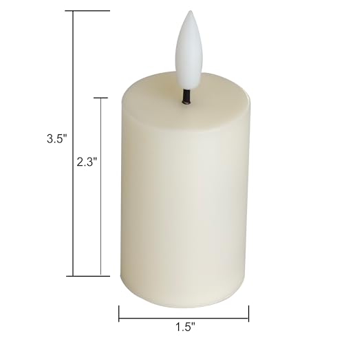 Image of 6 Pack LED Flameless Votives with Built-in Timer Realistic Black Wick Flat-top Battery Operated Electric Candle Set for Home Party Wedding Halloween Christmas Decorations 1.5 inch D x 3.5 inch H