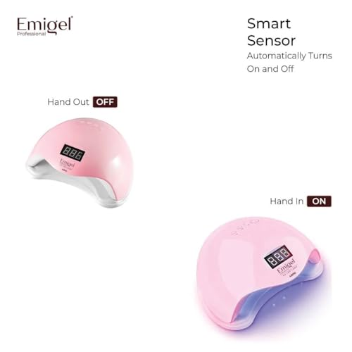 Image of Emigel Professional 48W Nail LED UV Lamp | Fast Gel Polish Curing Lamp for All UV /LED Polishes | Auto Sensor & 3 Timer Settings | Salon-Quality Nail Dryer for Manicure & Pedicure
