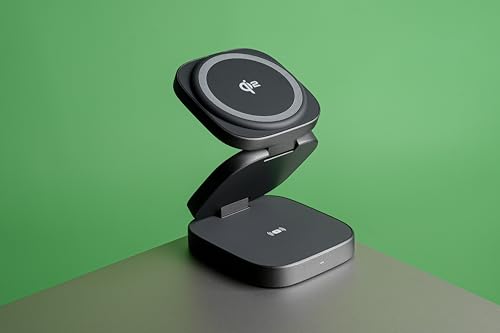 Image of TEKNE 3 in 1 Qi2 Wireless Charger for Smartphone, Smartwatch & AirPods - Magnetic Foldable Fast Charging Station with PD Support, Travel Friendly Compact Design, MagSafe Compatible