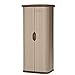Suncast Vertical Utility Shed - Outdoor Storage Shed for Backyards and Patios - Storage and Shelving for Garden Tools and Accessories - Wood Grain Texture