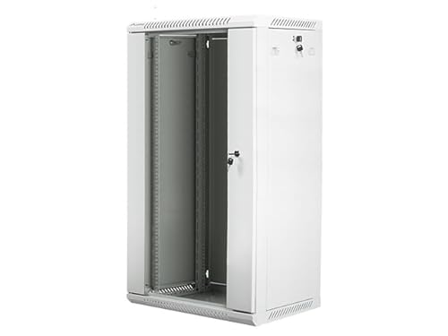 Lanberg WF01-6422-10S Hanging Cabinet 19 22U 600X450MM Grey (Glass Door)