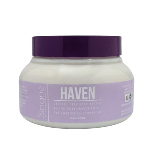 Sinarie Coconut-Free Body Butter – Ultra-Nourishing Moisturizer with Mango Butter, Avocado Oil & Jojoba Oil – Hydrating & Non-Greasy Lotion for Sensitive Skin (4 oz., Haven)