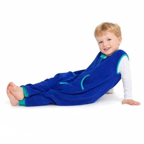 baby deedee Fleece Kicker Sack with Feet Baby Sleep Bag, Peacock, 2-4T