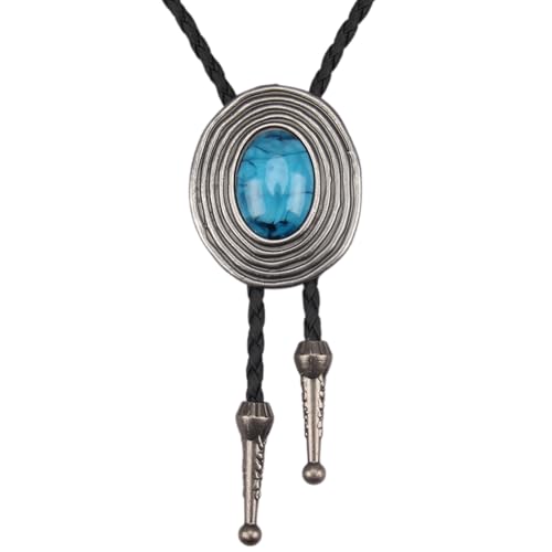 Image of GelConnie Native American Bolo Tie Rodeo Cowboy Leather Necktie Western Necklace Costume Accessories for Men,Women