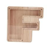 BAOFUYA Holzbrief Schweinebank, Alphabet mit Großer Kapazität F Money Box Transparent Home Dekoration Für den Geldzugang