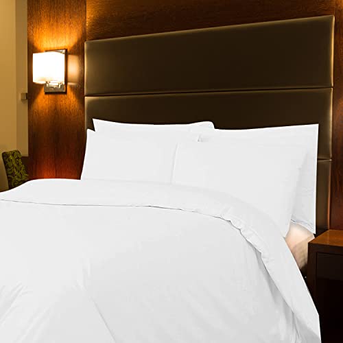 Indus Textiles Duvet Cover Sets 100% Egyptian Cotton 400 Thread Count Hotel Bedding - White - Double