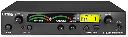Listen Technologies LT-82-01-D ListenIR 1-Channel Transmitter with Dante Adapter, for Infrared Assistive Listening Systems, up to 4 Channels of Mono or Stereo Audio