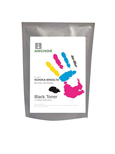 Image of Anchor Black Toner Powder for use in Konika Milnolta Biz Hub 164 Family - 500g