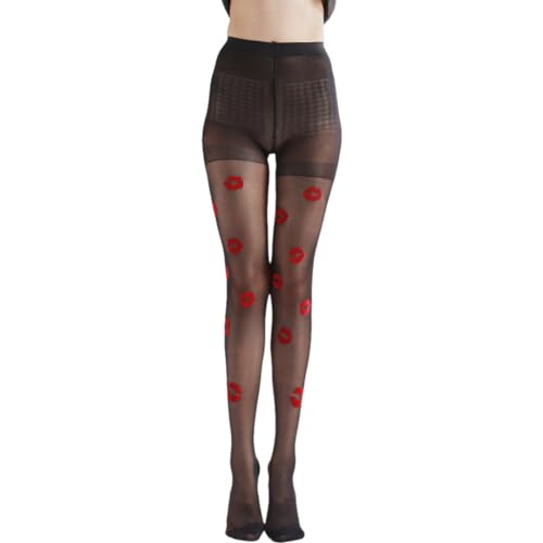 Image of Sahabowi Women Sheer Tights, High Waist Pantyhose, Vintage Control Top Stockings(Patterns Colourful), Pantyhose5