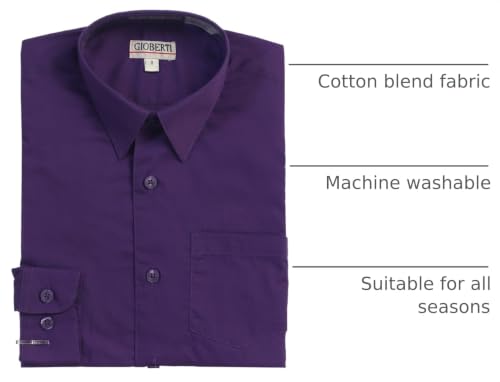 Image of Gioberti Boys Long Sleeve Solid Dress Shirt