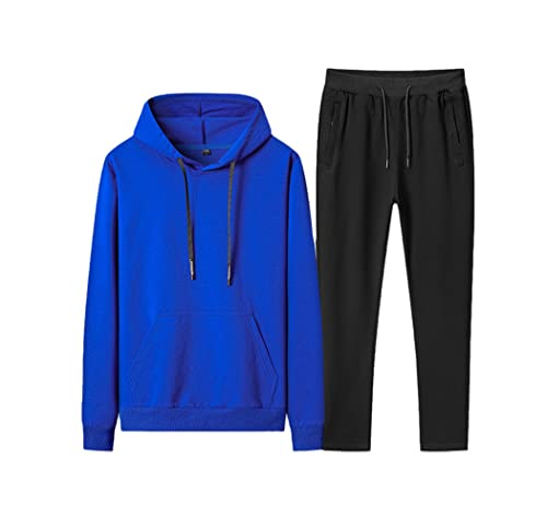 Survêtement de sport homme veste capuche pantalon bleu 8XL hiver 2pcs