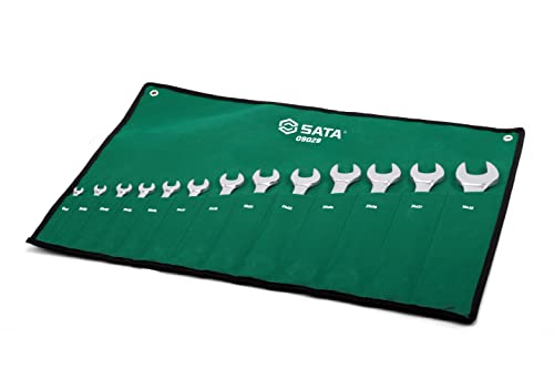 SATA ST09029SJ 13 Pieces Metric Double Open End Wrench/Spanner Set, Silver - Image 2