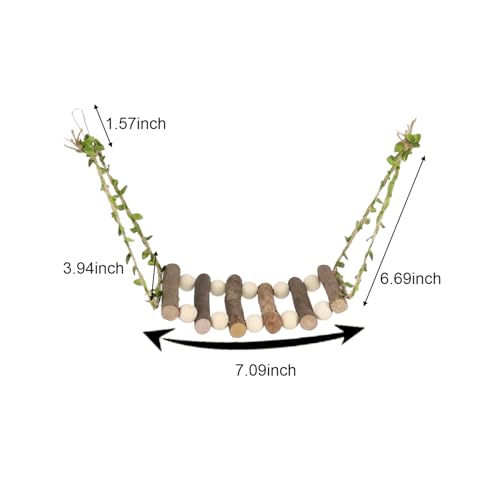 Image of Natural Wooden Bird Swings, Bird hammocks, Standing Chewing Toys, Suitable for budgerigars, Long-Tailed Parrots, Conures, Parrots, starlings, Love Birds, and Finches