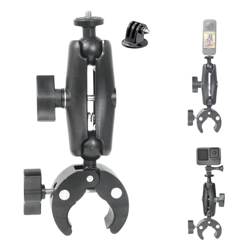 Image of yantralay Handlebar Clamp Mount with Selfie Stick Extension and Go Pro Adapter Compatible with Insta 360 X5 X4 Go Pro Hero 13 /12 D JI Os mo Action 6 /5 /4