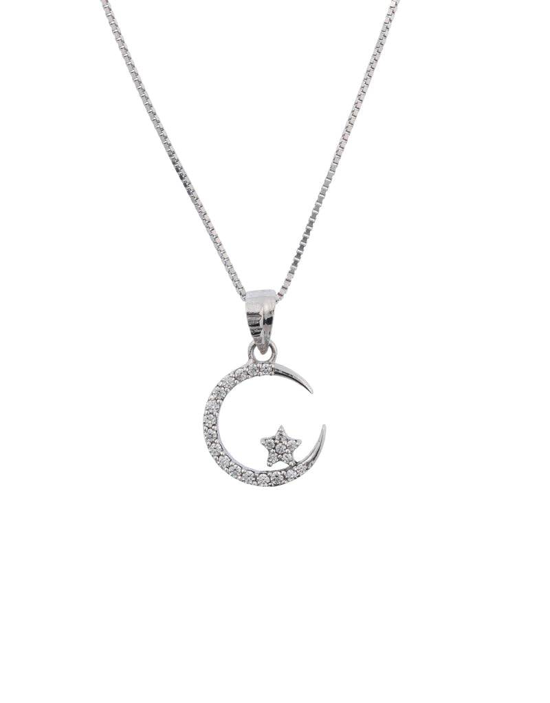 house of diana Sparkling white Celestial Crescent Star Pendant Charm-picture-11