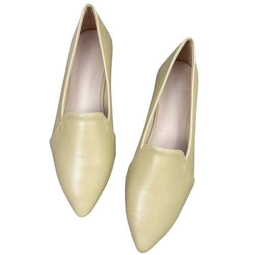 TN TANGNEST Women's Pointy Toe Casual Ballets Flats Slip on Formal Working Flat Shoes